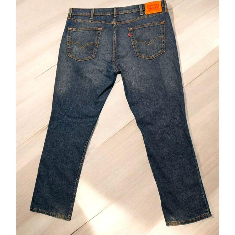 Levis 511 Jeans W40 L30 Mens Blue Denim Pants Stretch Distressed Straight Slim
